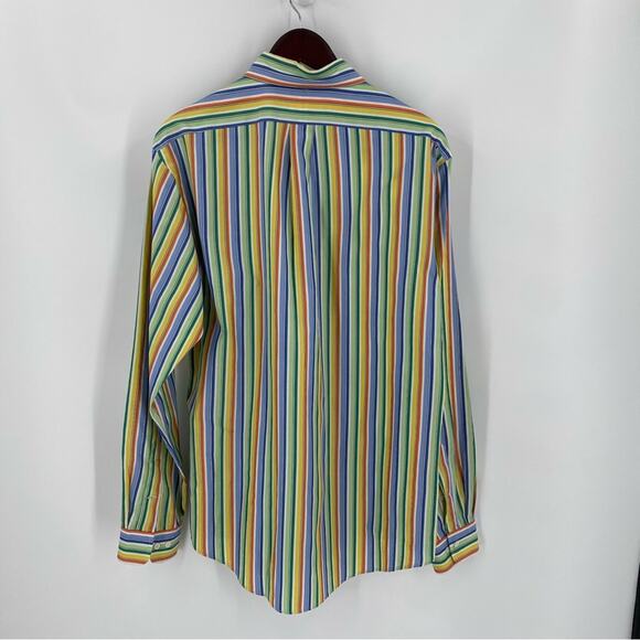 Ralph Lauren colorful striped button down shirt size 16 1/2 large - Picture 6 of 10